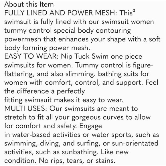 Nip Tuck Swim Size 8 Shapewear One Piece Swimsuit Blue Watercolor Dot Print - Picture 13 of 13